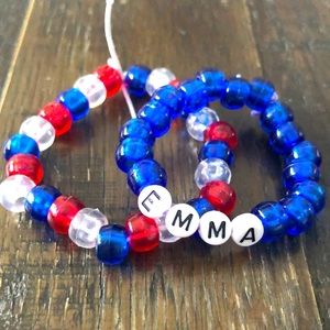 4th of July bracelet with custom name of choice